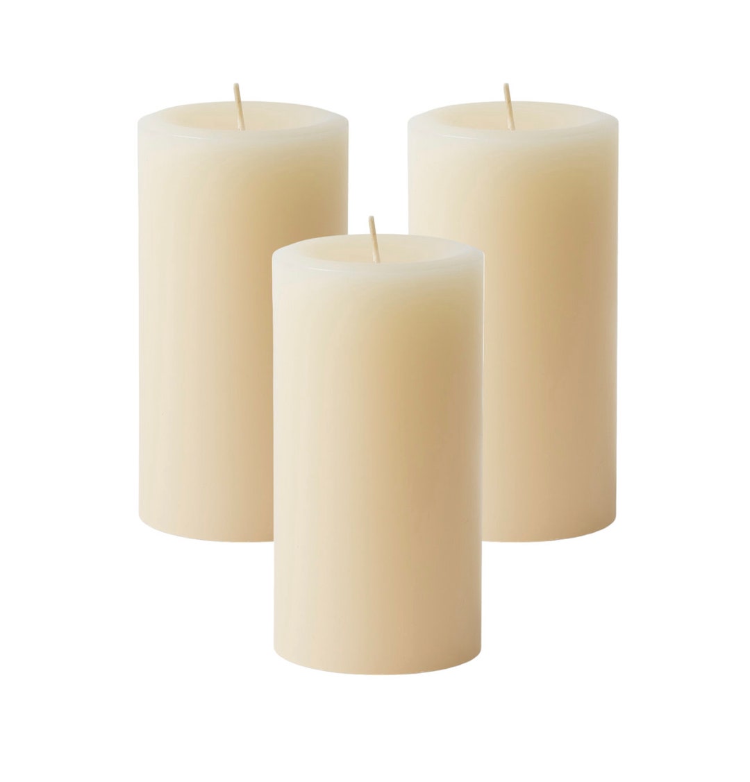 3 X 6 Hand Made Solid Color Unscented Pillar Candles Candles 60 Hours