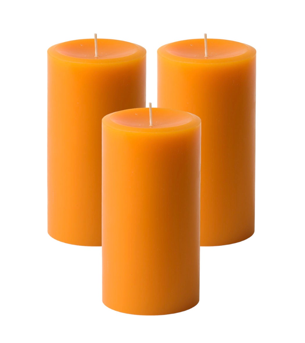 3 X 6 Hand Made Solid Color Unscented Pillar Candles Candles 60 Hours