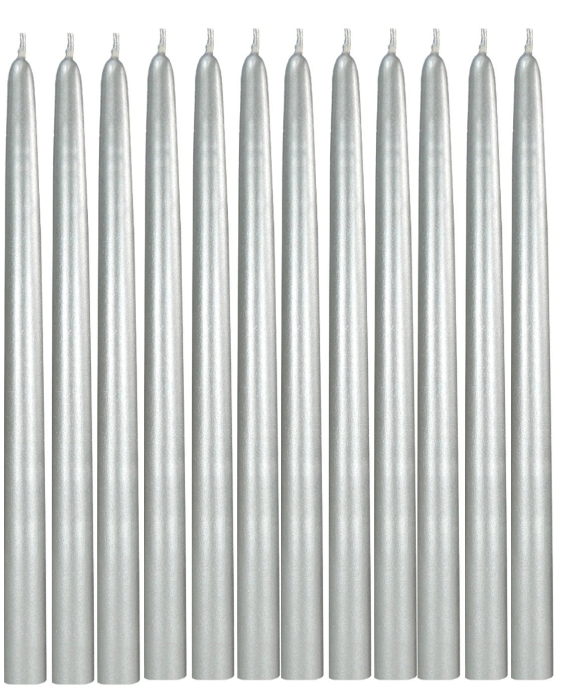 Unscented Metallic Taper Candles set of 12 Metallic Gold and Silver ...