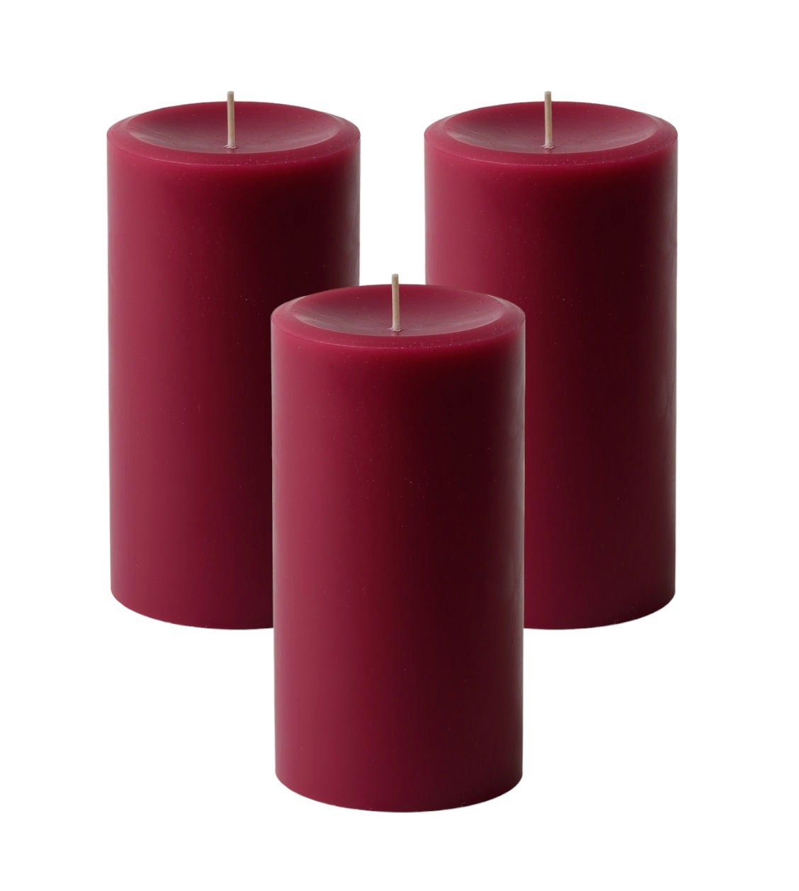 3 X 6 Hand Made Solid Color Unscented Pillar Candles Candles 60 Hours