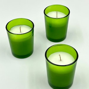 Citronella Scented Glass Votive Candles made with Essential oils (Set of 12) - Hand Made - Premium Quality, Indoor and Outdoor Use