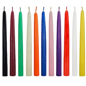 Dripless, Smokeless, Unscented Taper Candles - Set of 12 for Elegant Home Decor, Restaurants, Dinner tables, and Wedding Parties.