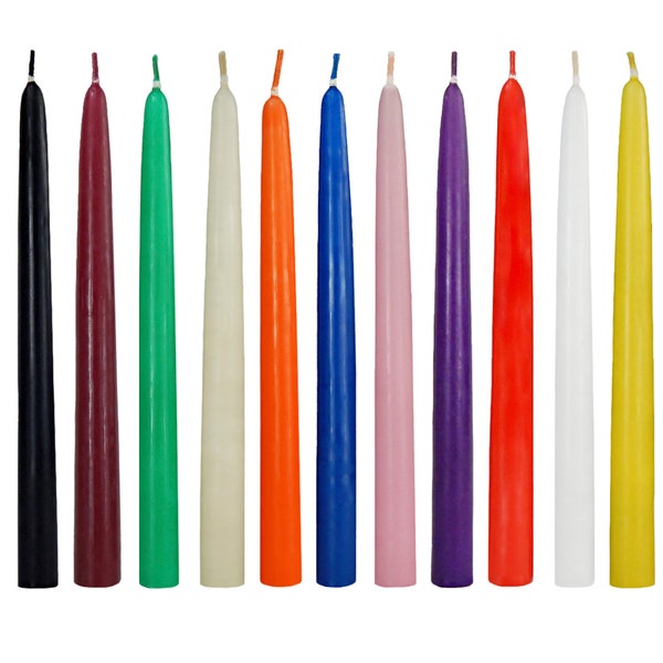 Dripless, Smokeless, Unscented Taper Candles - Set of 12 for Elegant Home Decor, Restaurants, Dinner tables, and Wedding Parties.