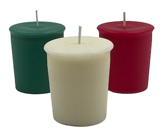 Scented Votive Candles - Scented with Natural Fragrance Oils  Set of 9   Mistletoe, Holly Berry, Bayberry, Christmas & Holiday Collection