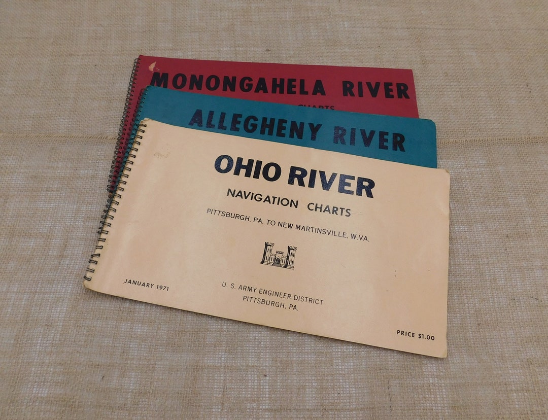 Set of 3 River Navigation Chart Books Dated 1971, Ohio, Allegheny Ohio River Chart Book Pdf
