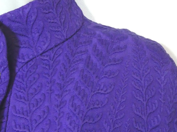 VINTAGE Jean Muir London Royal Purple Floral Jacq… - image 6