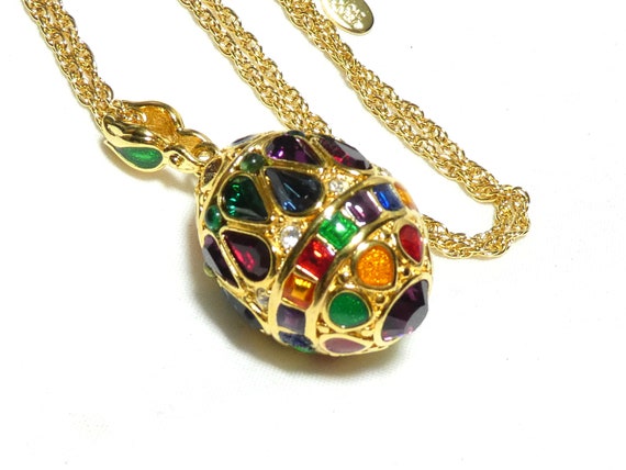 Joan Rivers 24ct Gold Plated Chain Faberge Inspir… - image 1