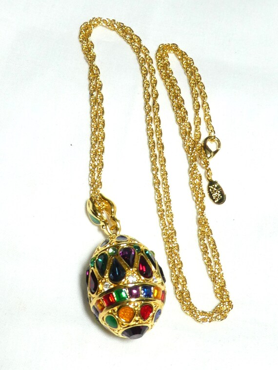 Joan Rivers 24ct Gold Plated Chain Faberge Inspir… - image 6