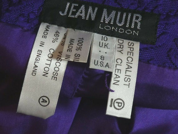 VINTAGE Jean Muir London Royal Purple Floral Jacq… - image 9