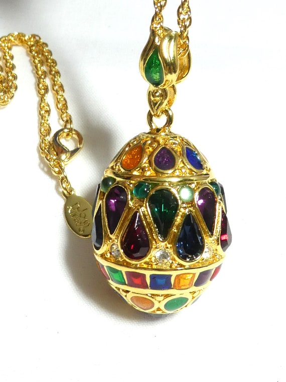 Joan Rivers 24ct Gold Plated Chain Faberge Inspir… - image 8
