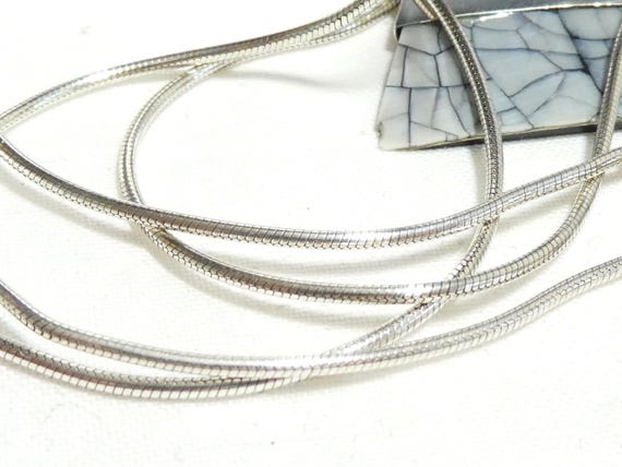 PENDANT Necklace Triangular Silver 925 Blue Shell… - image 6