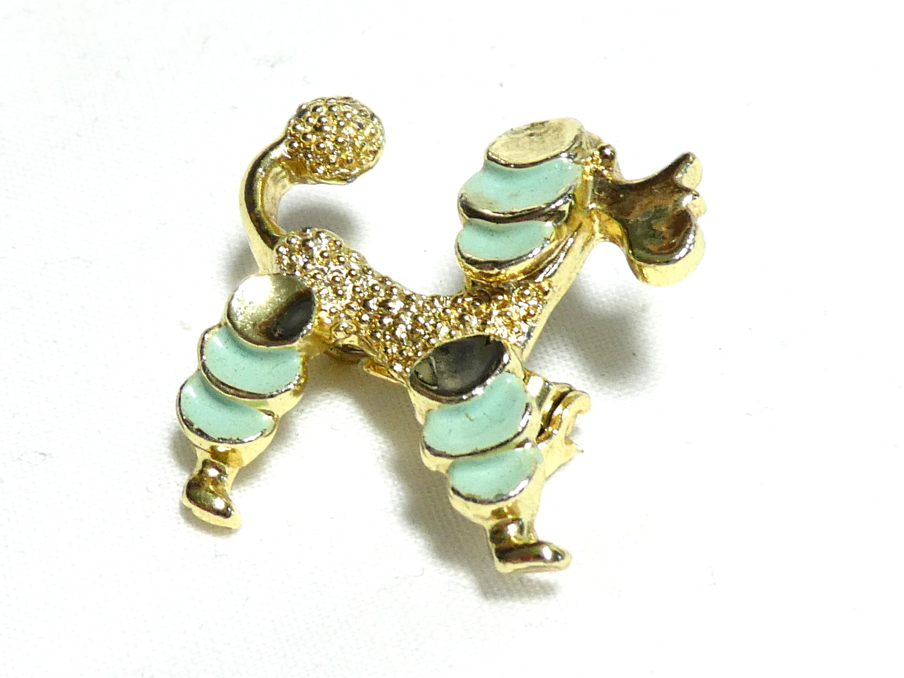 Broche Vintage Années 70 Signée STERN - Chien Doré - Hauteur 5 Cm - Occasion TBE