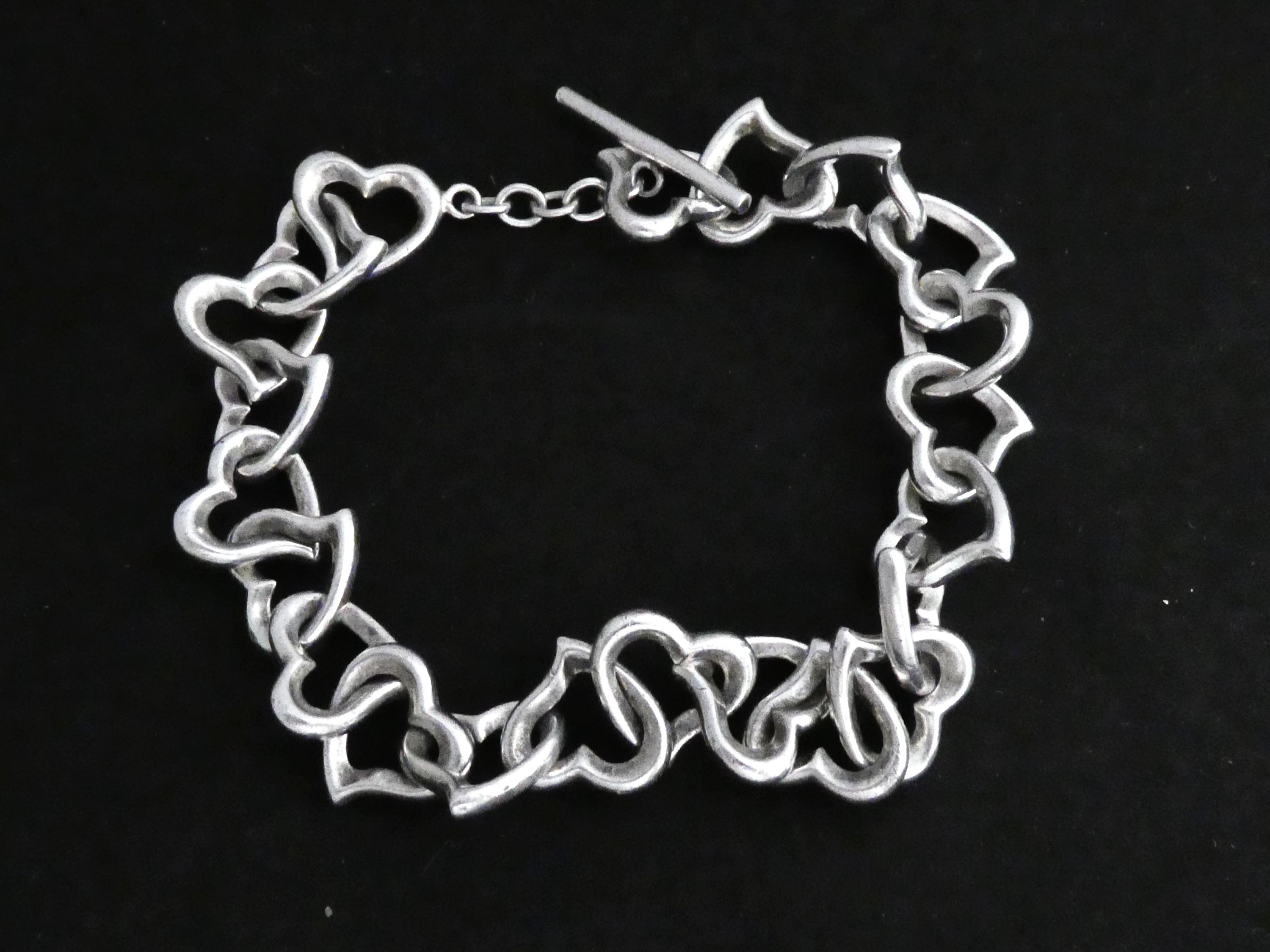 LOVLEY AZ Signed Sterling Silver 925 Solid Heart Link Chain