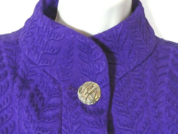 VINTAGE Jean Muir London Royal Purple Floral Jacq… - image 4