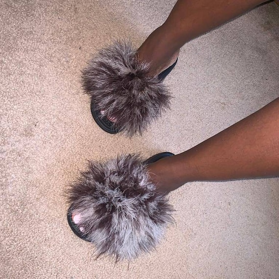 fur nike slides
