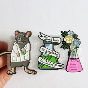 Science lab enamel pin set