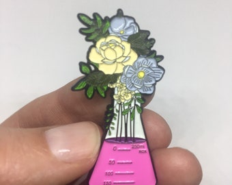 Floral Beaker Enamel Pin