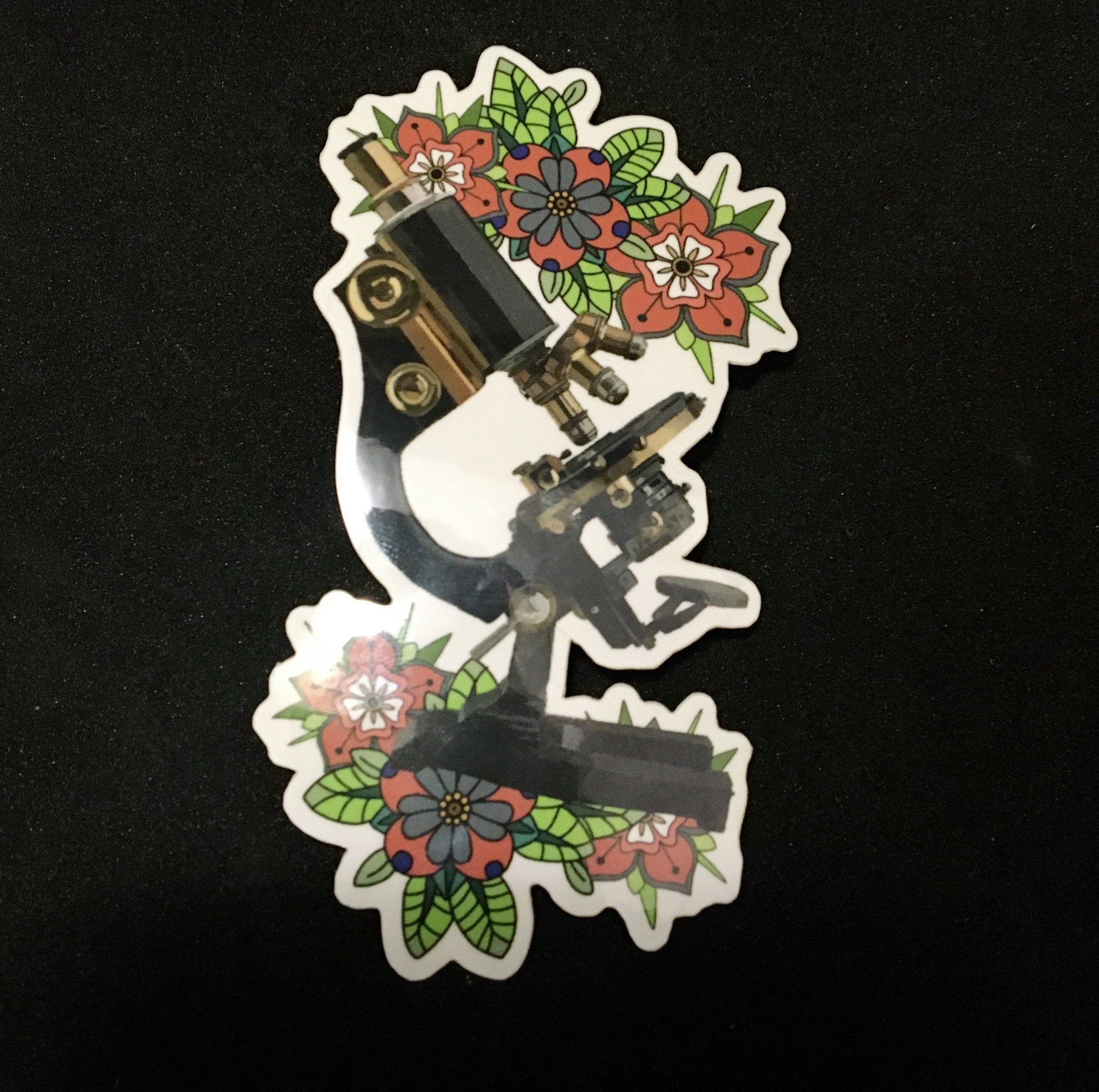 Floral Microscope Vinyl Sticker - Etsy