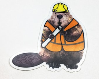 Engineering beaver vinyl sticker