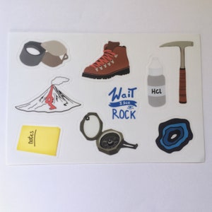 Geology sticker set