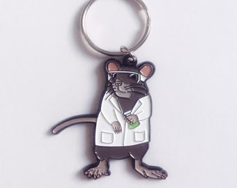 Lab Rat Enamel Key Chain