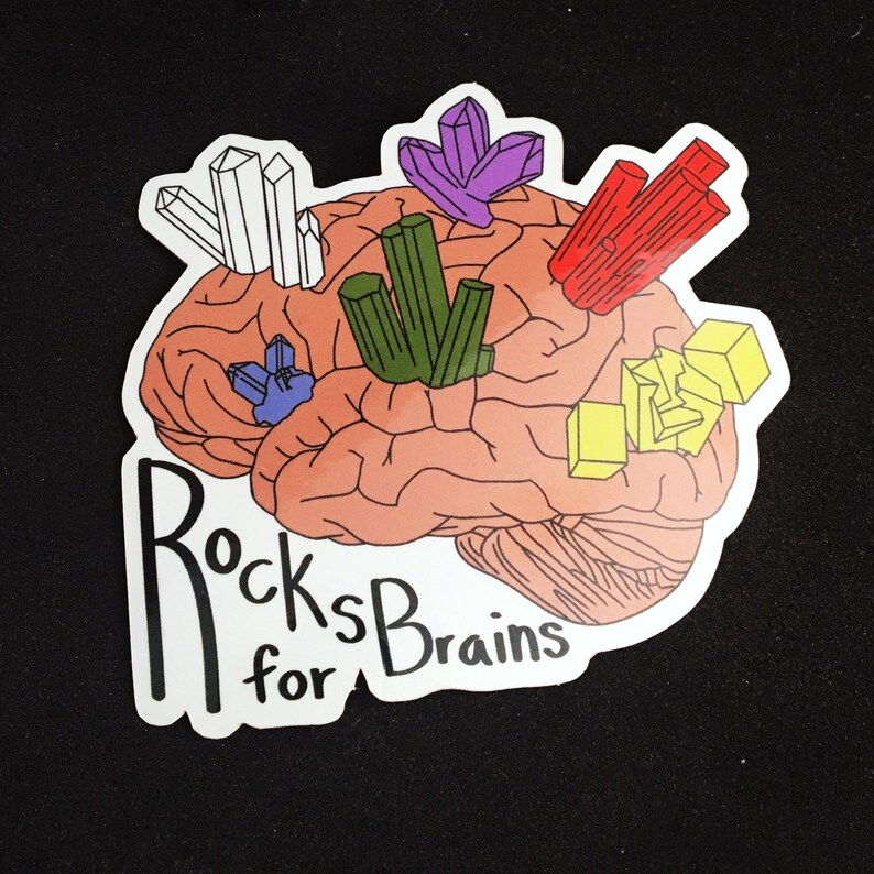Rocks for Brains Vinyl Sticker, Geology Gift, Science Teacher Presents ...