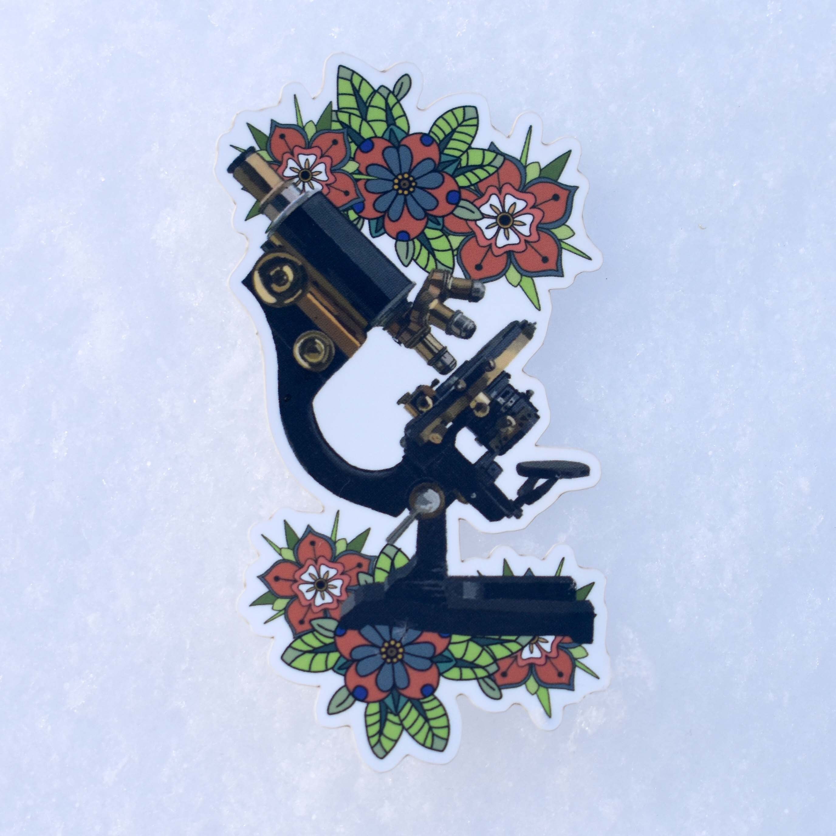 Compound Microscope Sticker Floral Microscope Vinyl Sticker - Etsy