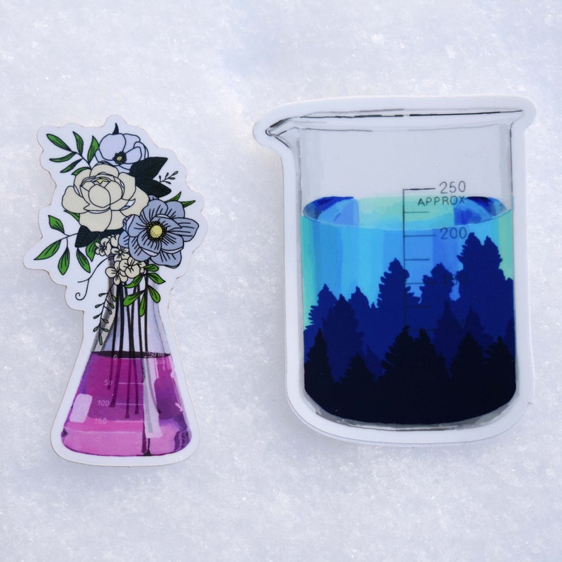 Flower Beaker Vinyl Sticker - Etsy