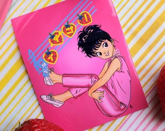 Mariya Takeuchi "Ichigo" City Pop Retro-Anime style sticker