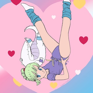 Hibari-chan Heart 80s Stop Hibari-Kun Vinyl Fanart Sticker