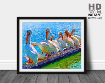 Pelican Print, Bird Prints, Bird Wall Art, Bird Wall Decor, Bird Art, Bird Art Prints