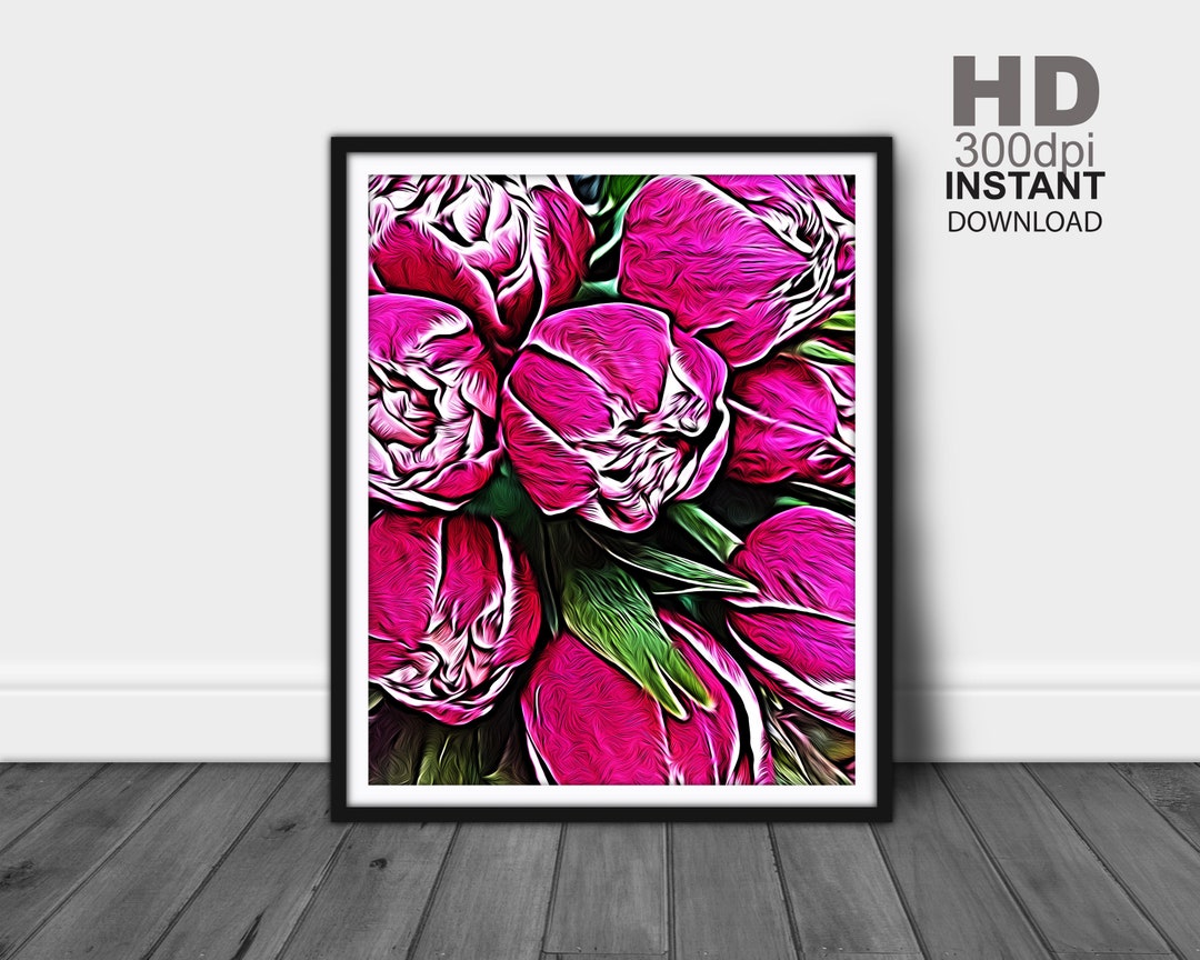 Tulips Print, Floral Wall Art, Floral Wall Decor, Flower Art Prints ...