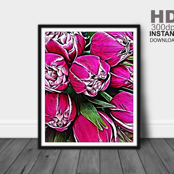 Tulips Print, Floral Wall Art, Floral Wall Decor, Flower Art Prints, Flower Wall Decor, Flower Wall Art