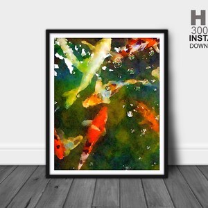 Koi Print-Fish Wall Decor, Koi Fish Art, Koi Fish Painting, Fish Prints, Fish Wall Art