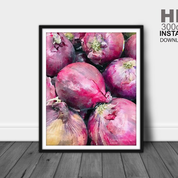 Purple Onion Wall Art, Kitchen Wall Decor, Kitchen Wall Art, Kitchen Art Prints, Kitchen Artwork, Modern Kitchen Wall Decor