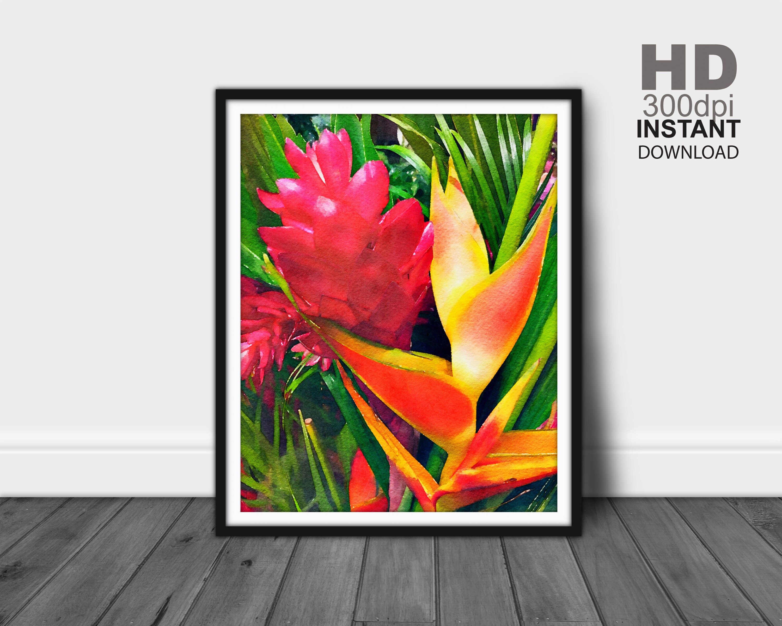 Tropical Flowers Wall Decor, Flower Wall Decor, Flower Wall Art, Floral