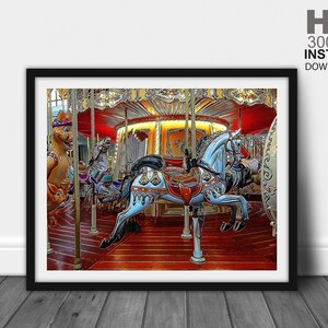 Carrouselpaard-Carnaval-Print-Digitale kunstprints-Muurkunstprints-Decor Art Prints