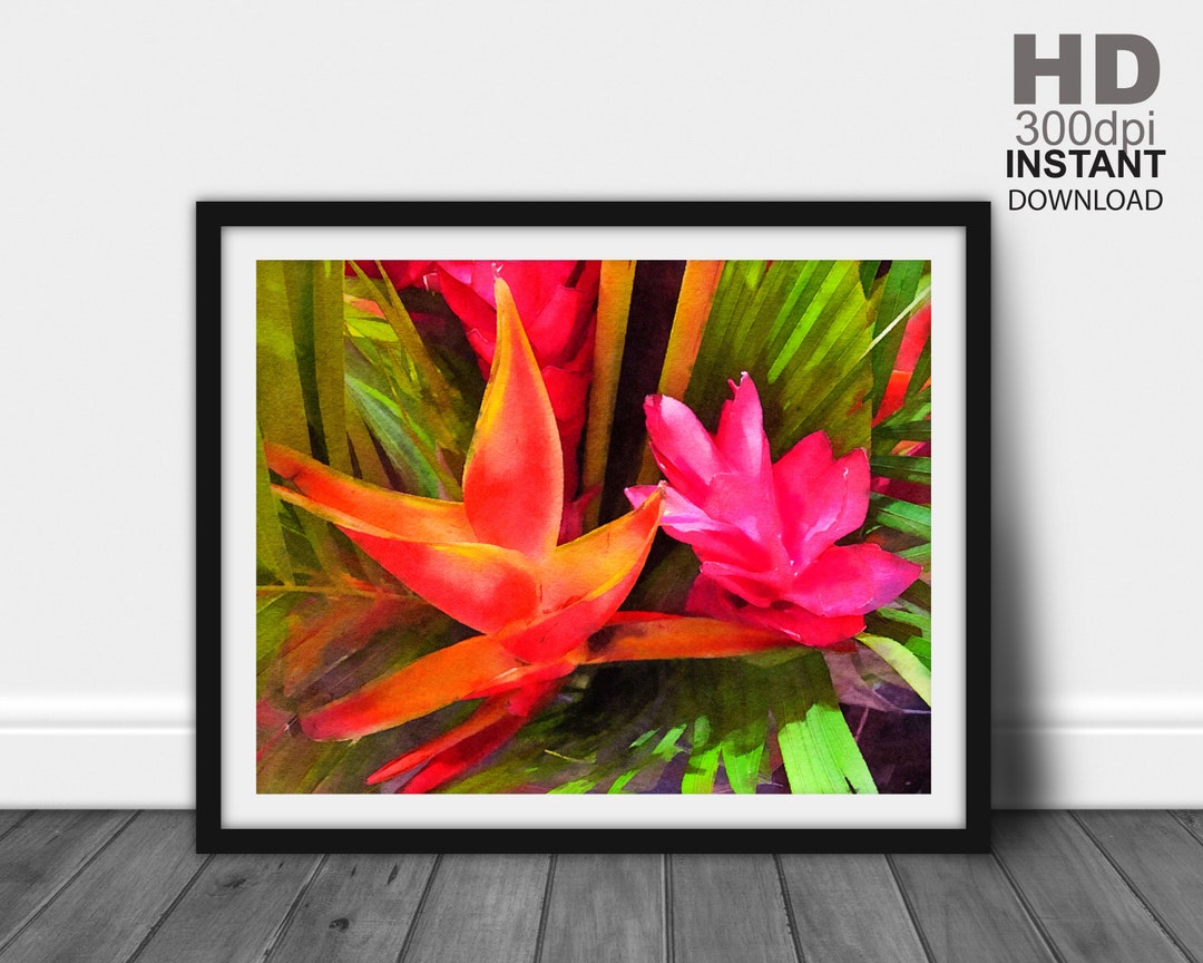 Tropical Flowers Wall Decor Flower Wall Decor Flower Wall Etsy