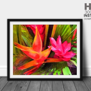 Tropical Flowers Wall Decor, Flower Wall Decor, Flower Wall Art, Floral Wall Art, Floral Wall Decor, Flower Art Prints