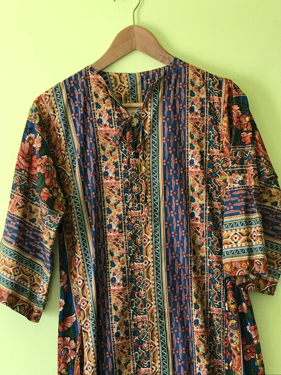 Vintage Boho Hippie Tunic Maxi Dress