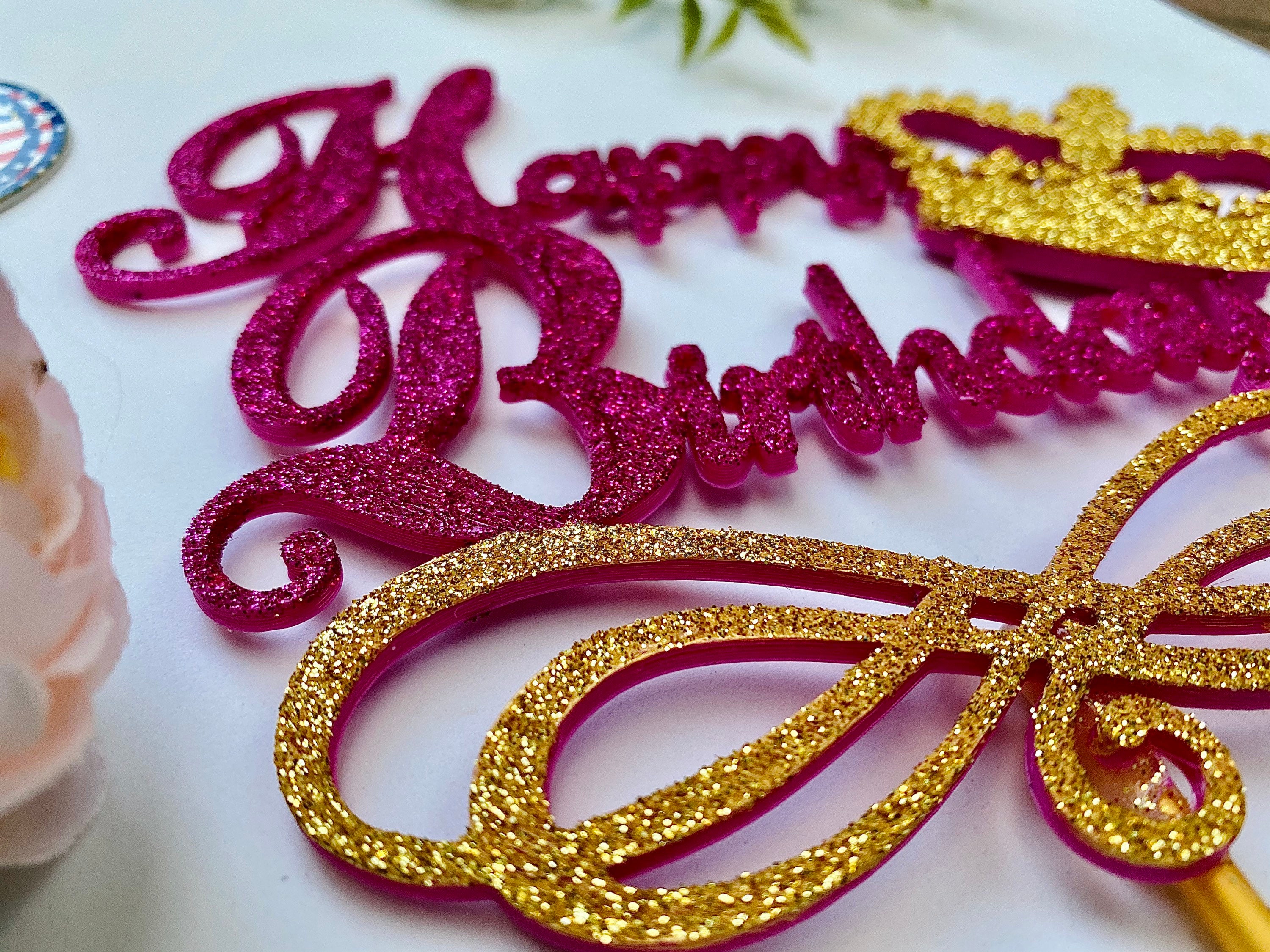 Exclusive Happy Birthday cake topper with a gold crown 14 Etsy