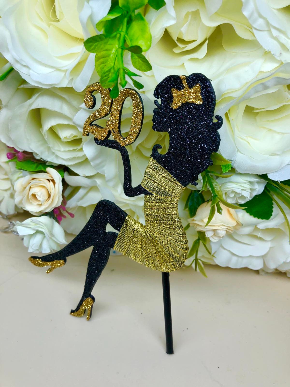 Sitting Girl Cake Topper Custom Colors Any Age Happy Etsy