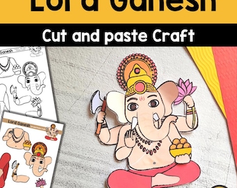 Lord Ganesh Cut and Paste Craft Template Printable