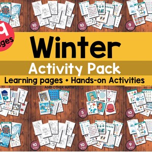 Puede incluir: Una colección de 99 páginas de actividades de invierno imprimibles para niños. Las páginas presentan diversas actividades, como contar, hacer coincidir y colorear. Las páginas están diseñadas para ayudar a los niños a aprender sobre el invierno y desarrollar sus habilidades motoras finas.