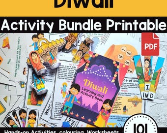 Diwali Aktivitätspaket zum Ausdrucken - Diwali Arbeitsblätter, Malseiten, praktische Aktivitäten und mehr