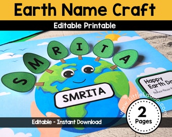 Earth Day Name Craft - Editable Printable