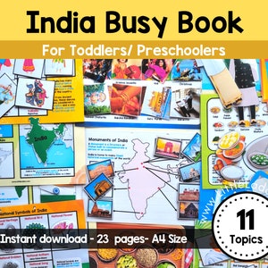 India Busy book Printable, India Unit study, India Learning binder