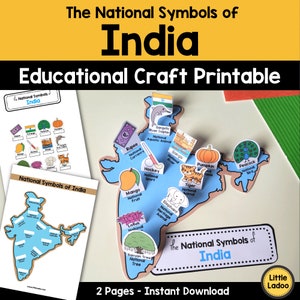 Artisanat des symboles nationaux de l'Inde, artisanat à imprimer, activités indiennes pour les enfants