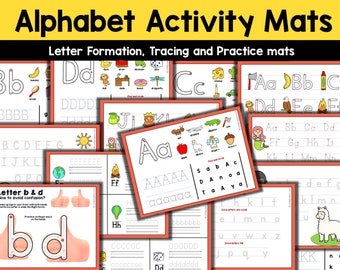 Alphabet Activity mats Printable - Letter formation mats - Alphabet worksheets