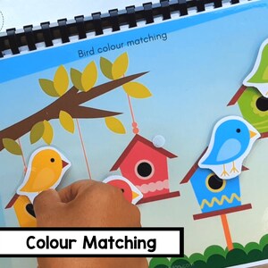 Birds colour matching - Busy book for 2 year olds